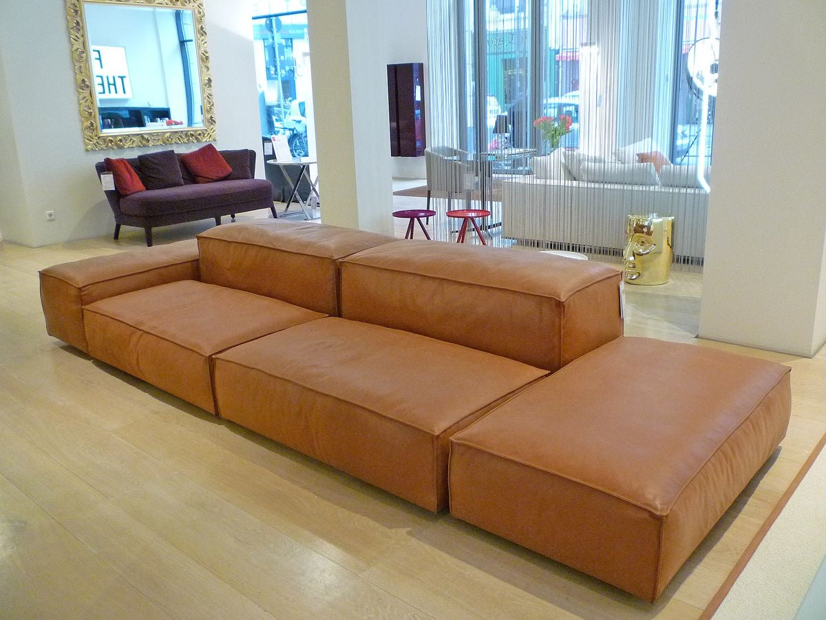Create your own sectional sofa with our single modular sofa pieces in leather or fabric