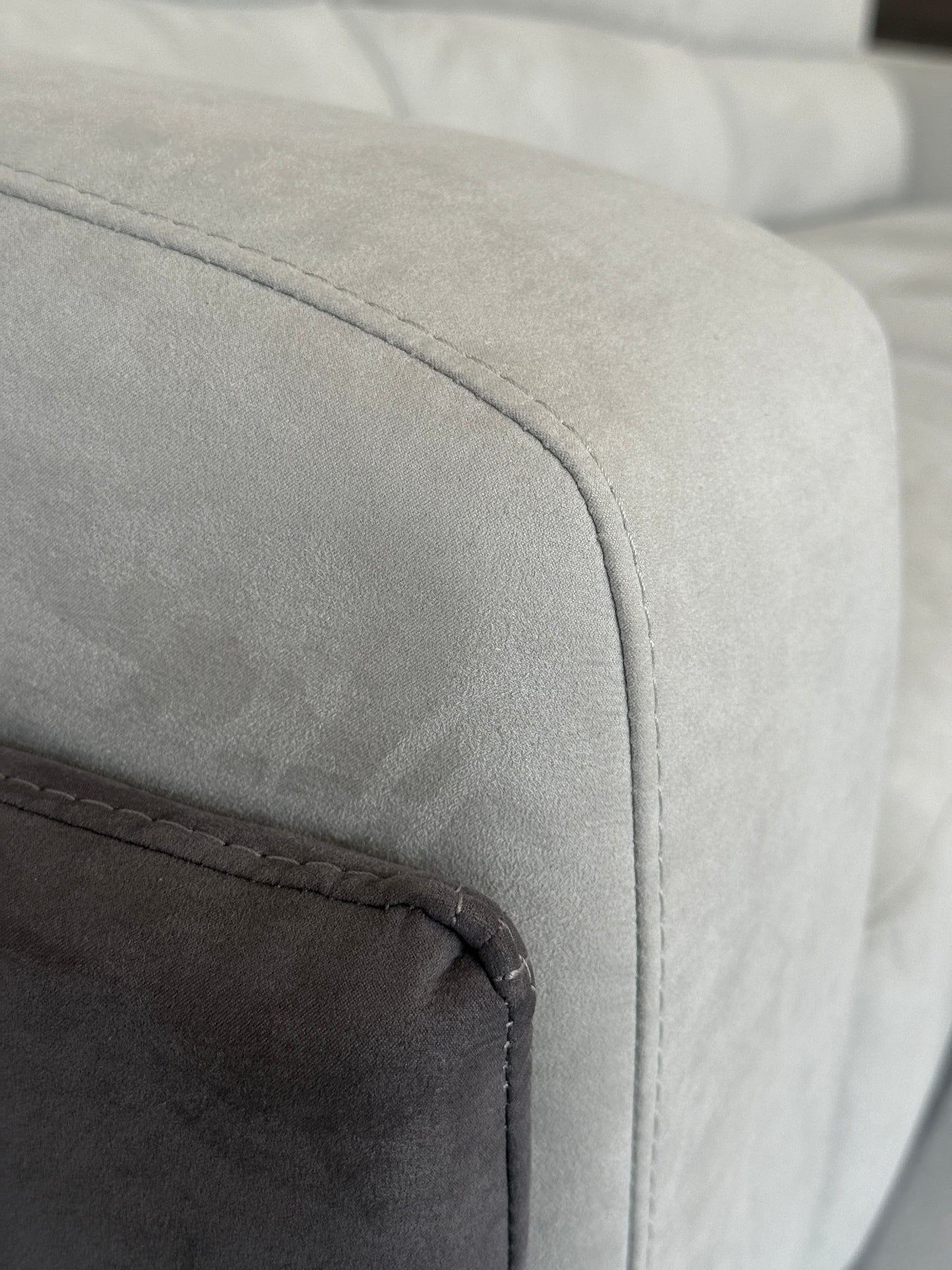 Megan L-Shape 2 Colour Suede Couch