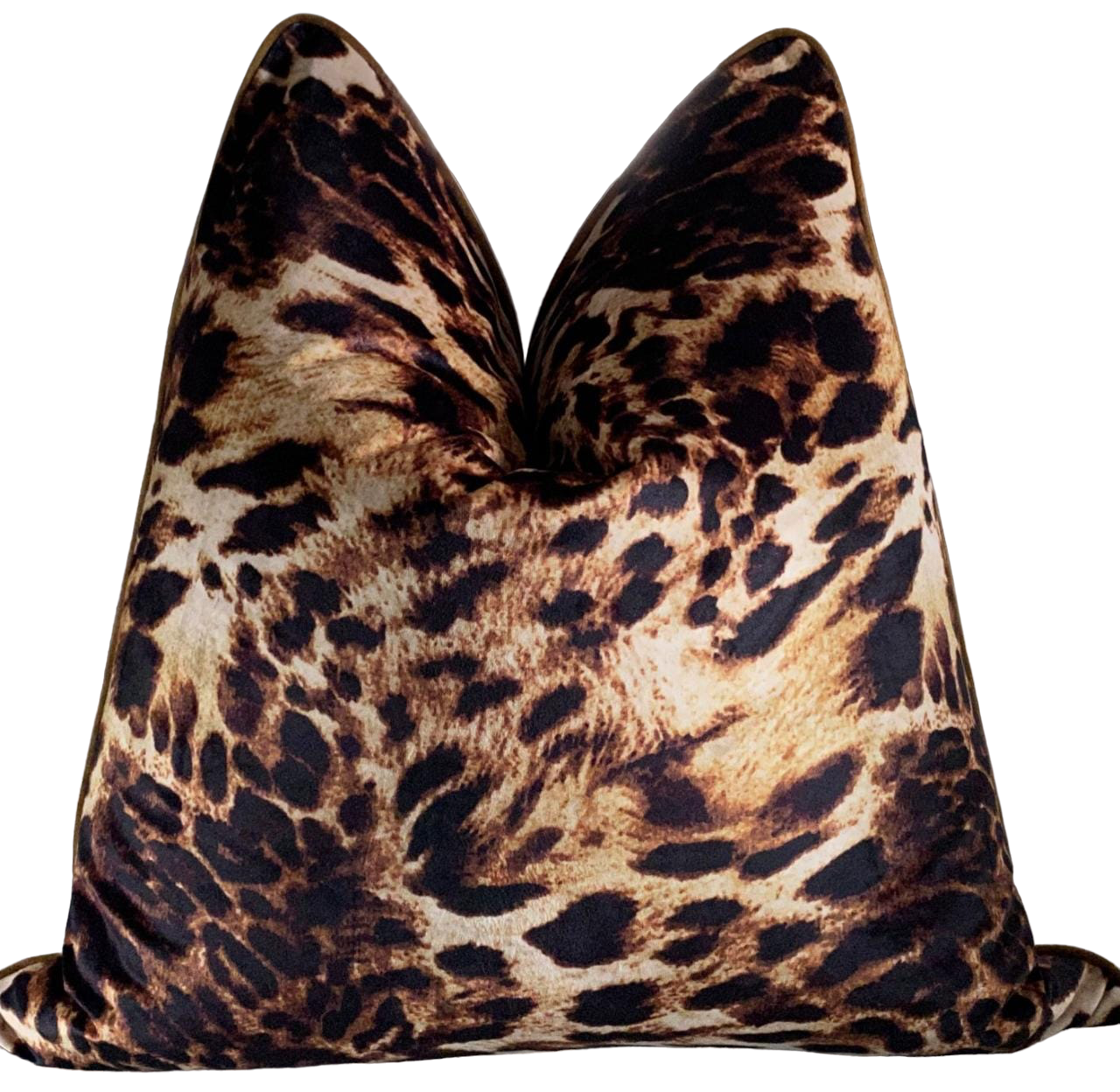 leopard print scatter cushion, double sided fabric.