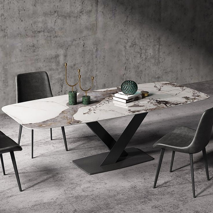 Black stone deals top dining table