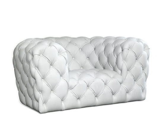 white leather deep button armchair. Chesterfield armchair