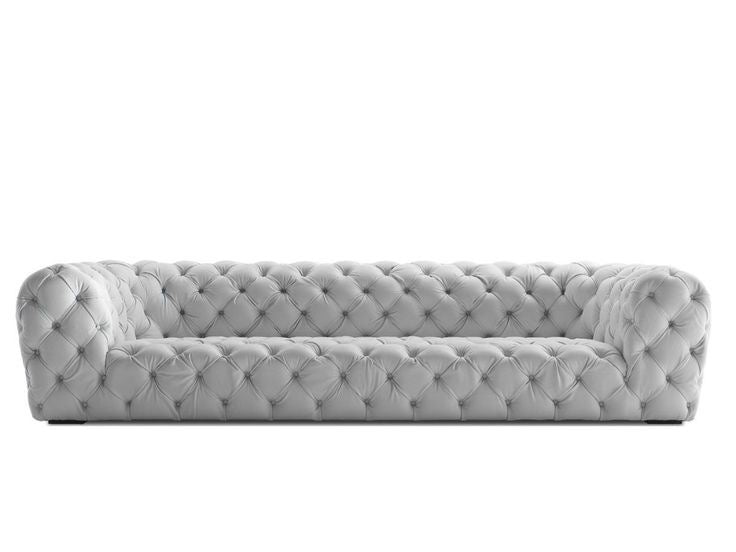 white leather Chesterfield couch
