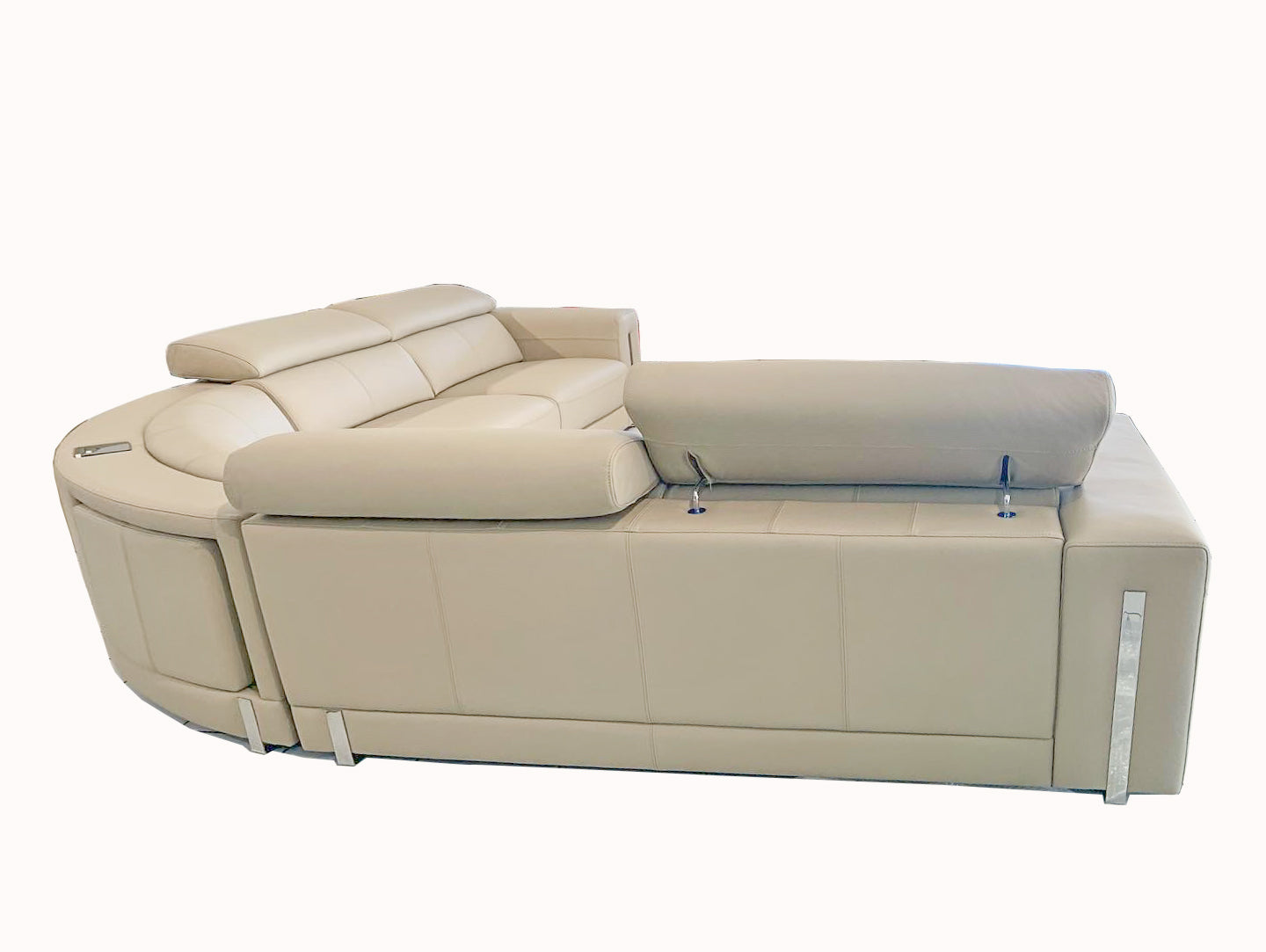 Walter 3+3 Corner Sofa With Discreet Docking Station (SIZE 3.2M X 3.2M) - COLOUR: BUGATY MASTIC