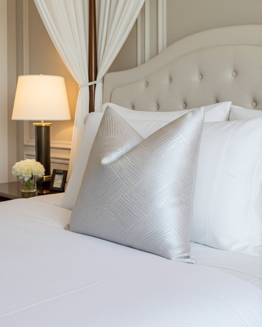 Ivory scatter cushion in luxury fabric 