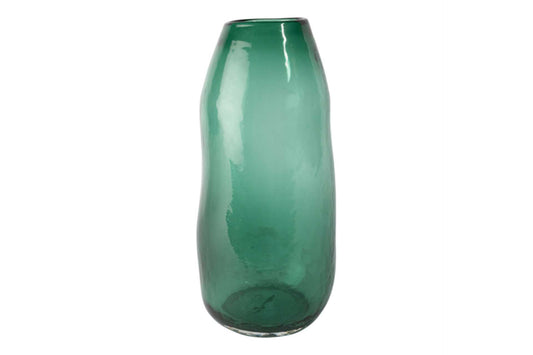 emerald green mouth blown glass vase