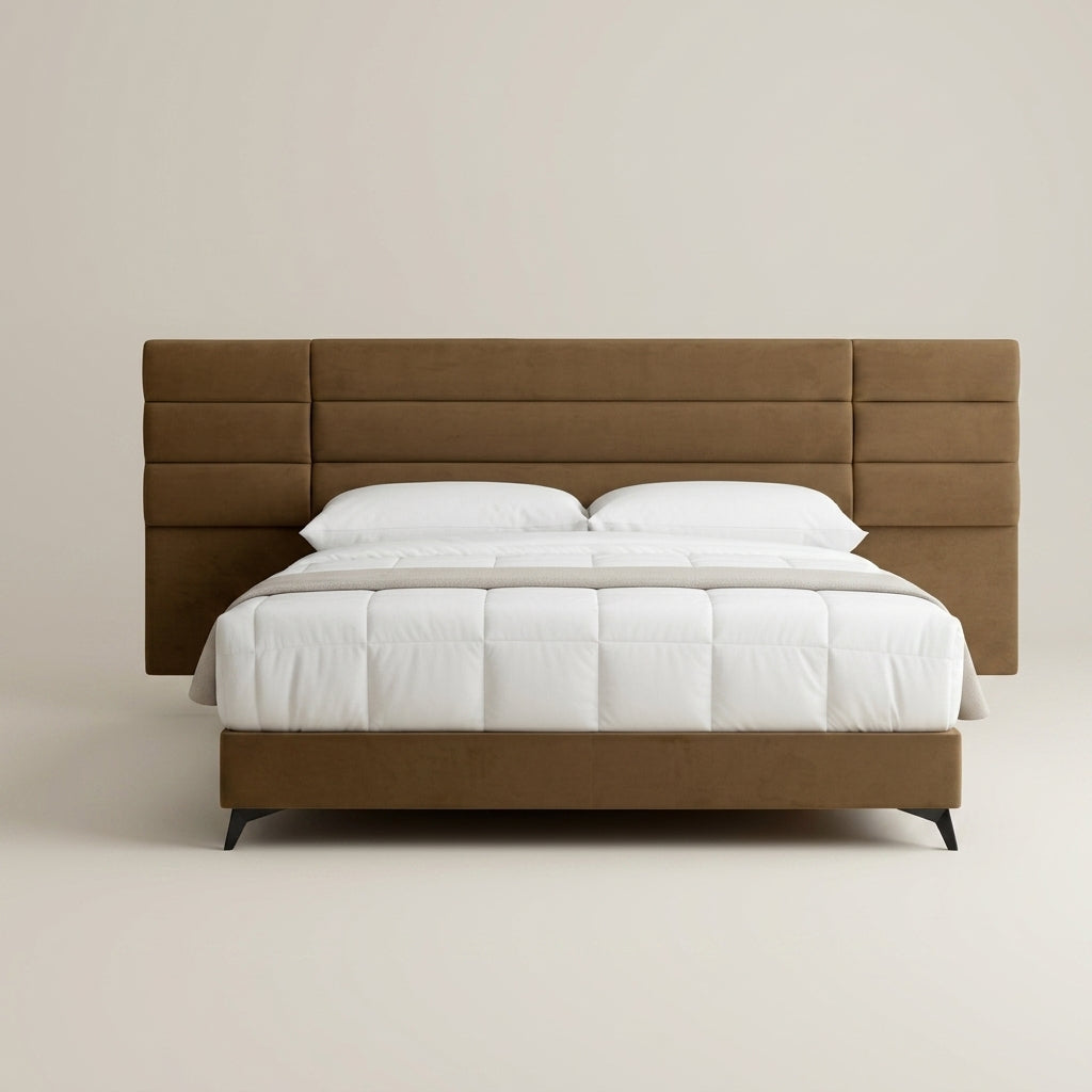 luxury brown fabric bed extra length tufted headboard designer furniture nelspruit. Galeria furniture .