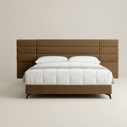 luxury brown fabric bed extra length tufted headboard designer furniture nelspruit. Galeria furniture .