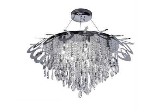 Crystal chandelier with chrome ovals