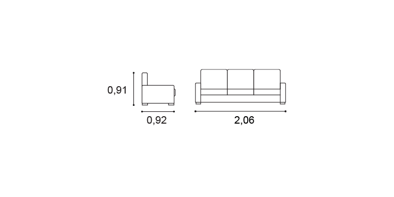 dimensions for sofa