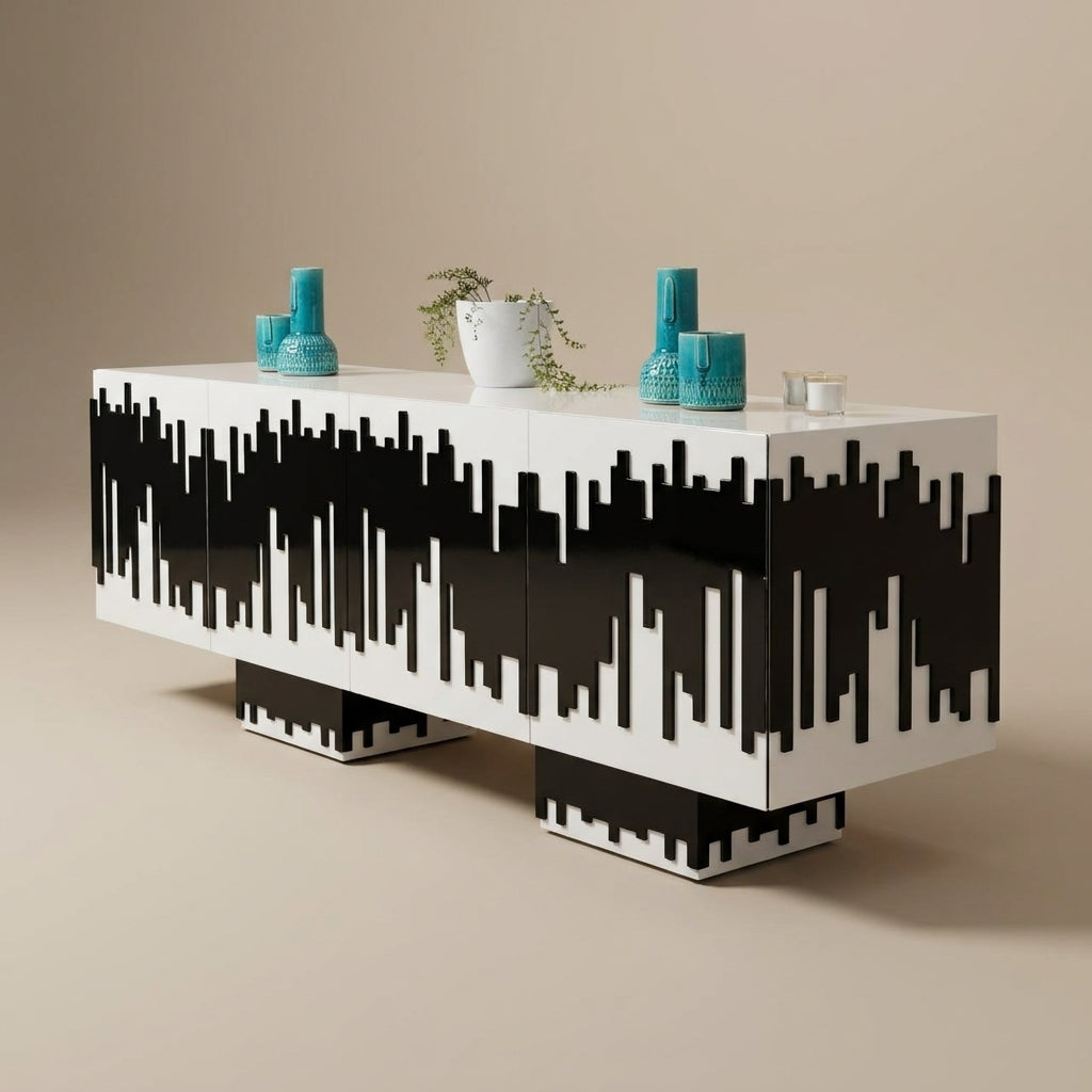 modern luxury storage cabinet white sideboard with black accents south africa delivery