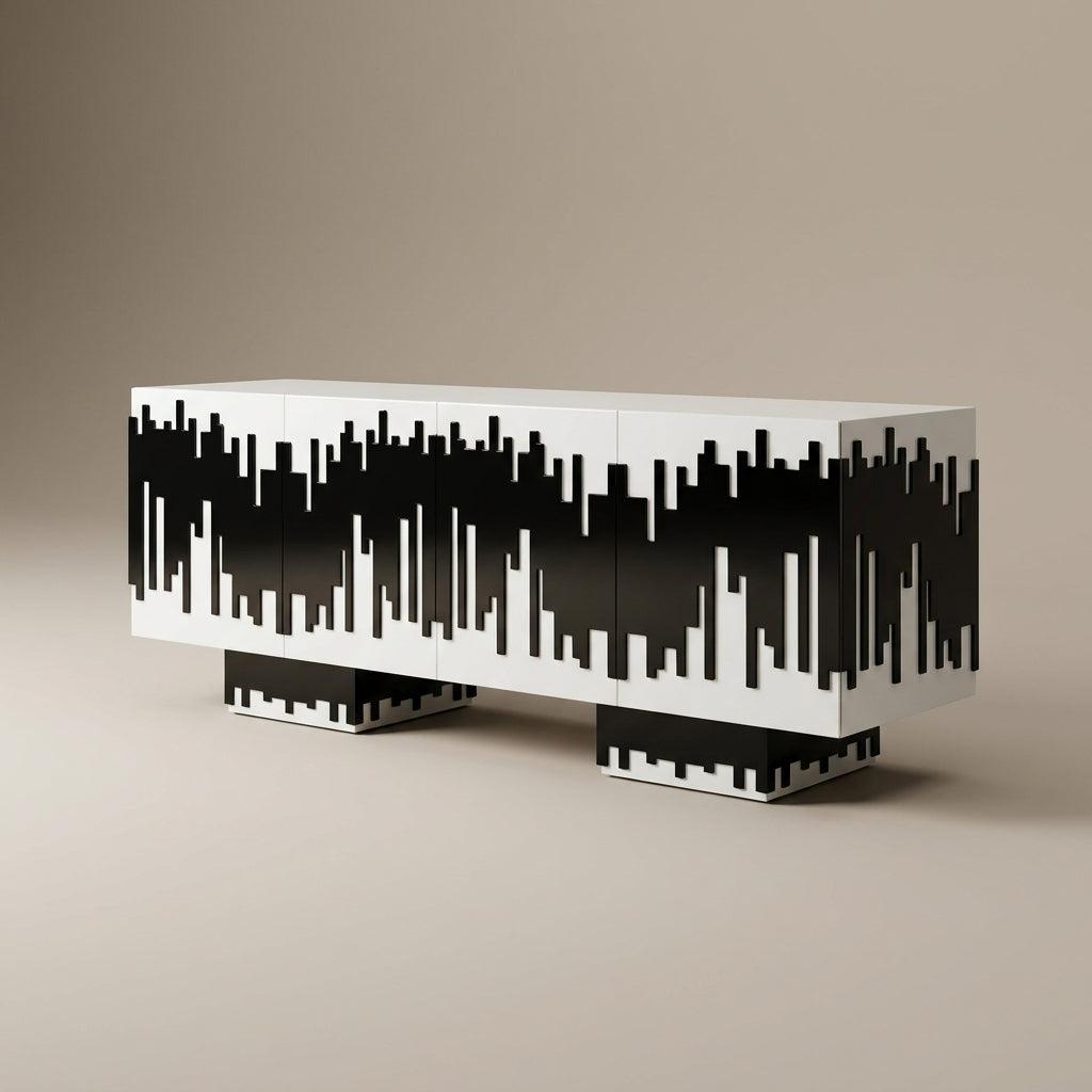 contemporary white sideboard with artistic black detail modern storage cabinet south africa