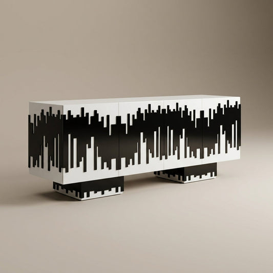 contemporary white sideboard with artistic black detail modern storage cabinet south africa