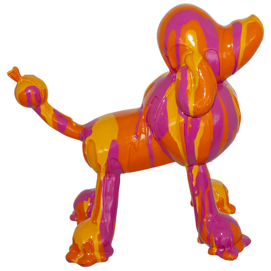 poodle figurine home decor with bright splashes of paint colour