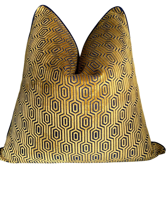 luxury scatter cushion in gold and navy