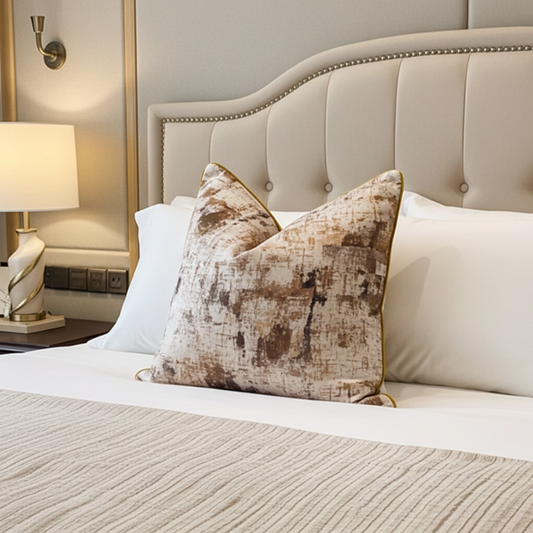 scatter cushion in nude and brown shades