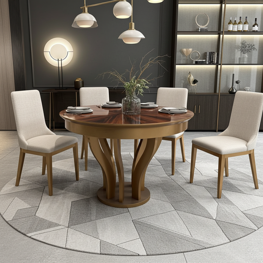 Luxury wooden dining table with gold legs. seats 4-6
