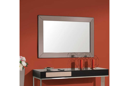 Wall mounted mirror with a mirror glass frame
