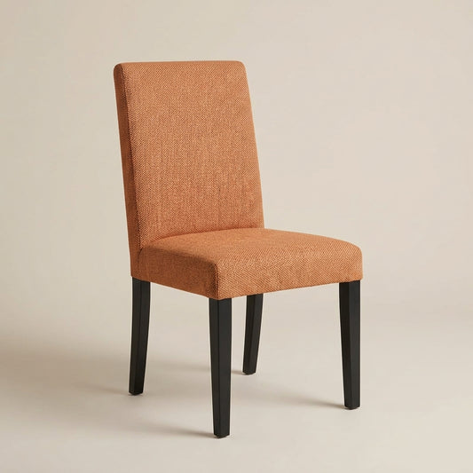 Paris Dining Chair in Guilty Rust - Luxury burnt orange upholstered dining chair with dark wooden legs by Galeria Furniture South Africa