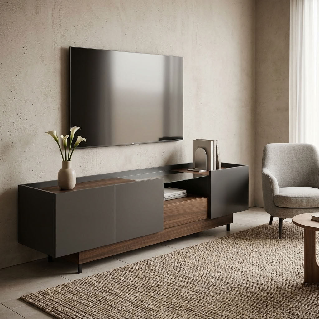 Designer TV stand. Euro Crafted. GALERIA FURNITURE SA