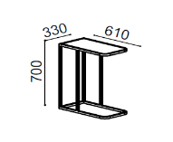 City  Side support table- White or Marble-Like Top with Black Metal Frame