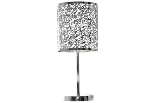Table Lamp With Silver Patterned Shade