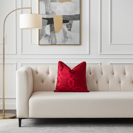 red scatter cushion size 60x60cm