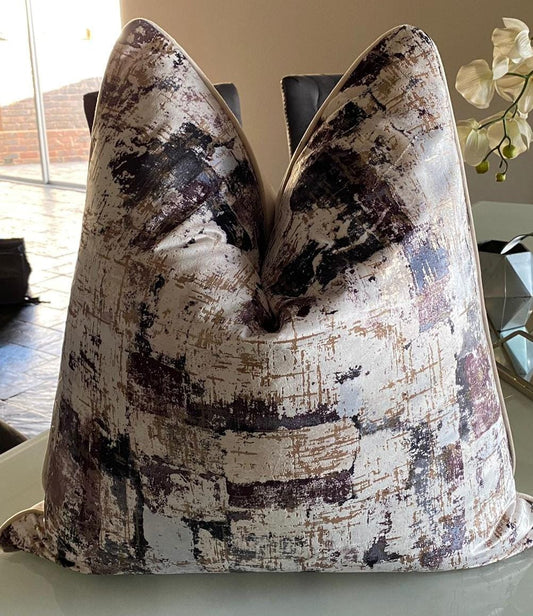 Scatter cushion with piping in nude shades of browns and ivory