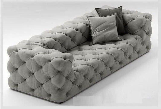 cuban deep button chesterfield couch in leather or fabric.