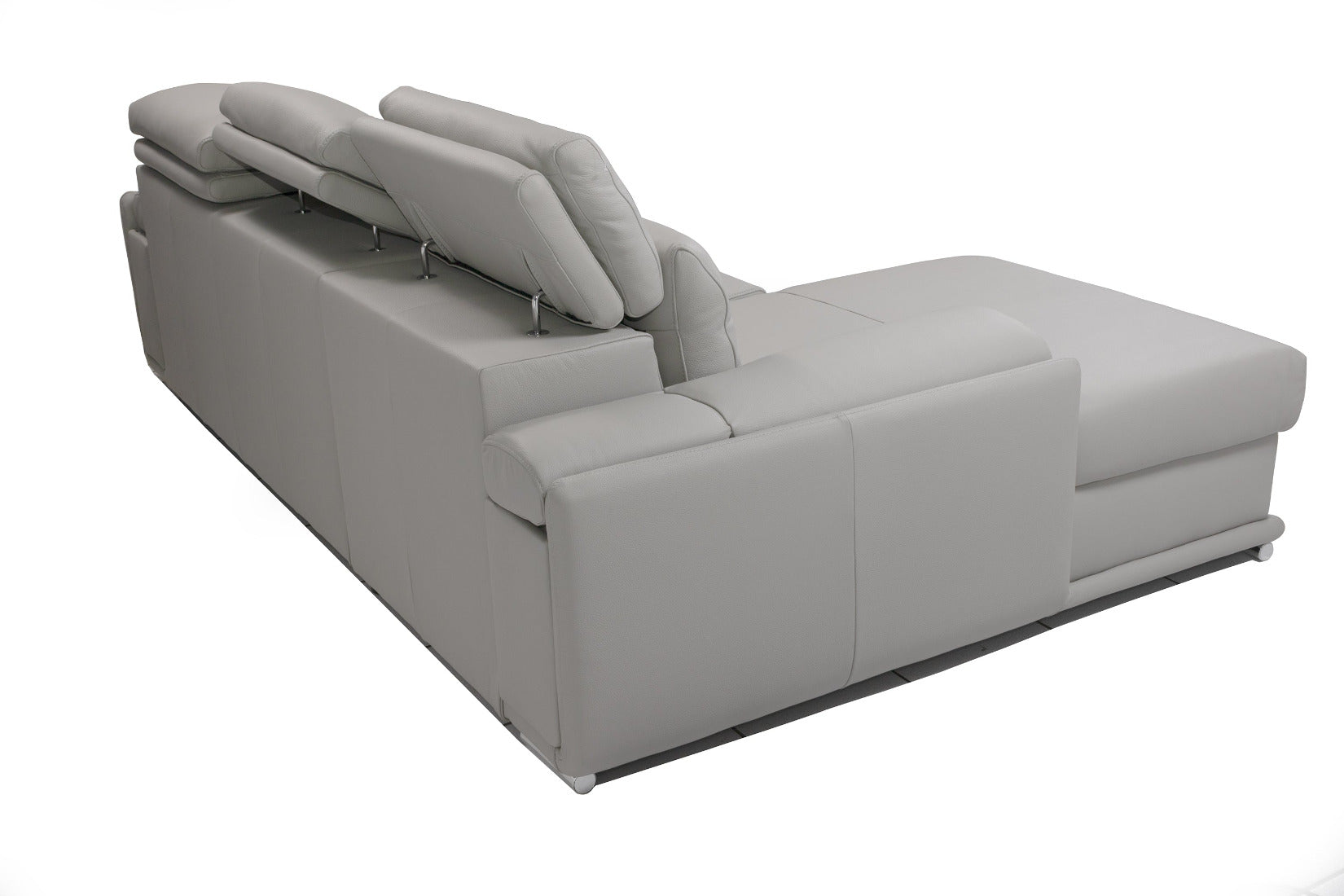 Light grey leather  L-shape couch