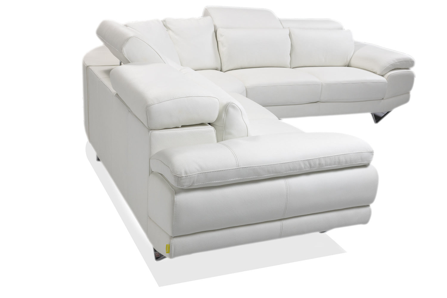 White leather corner couch handmade in Europe