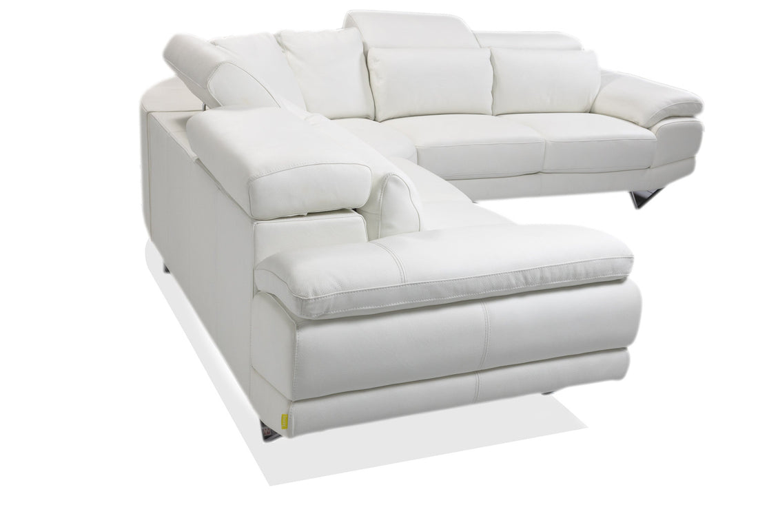 GALERIA Luxury Furniture White Leather Corner Couches Galeria