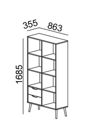 measurements for standing shelf