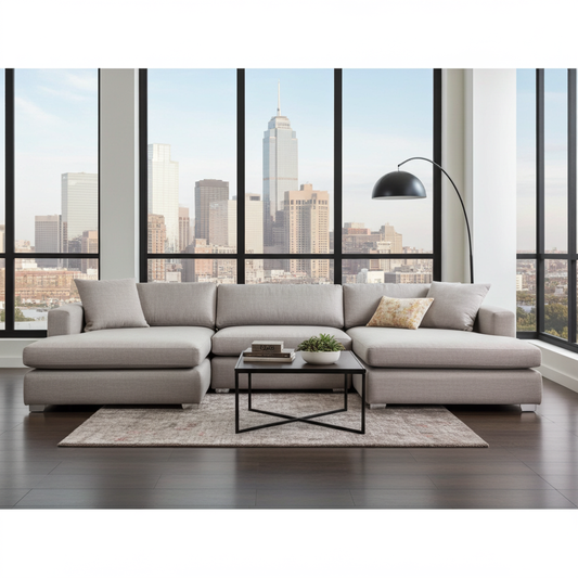 Corner couch with 2 daybed sections