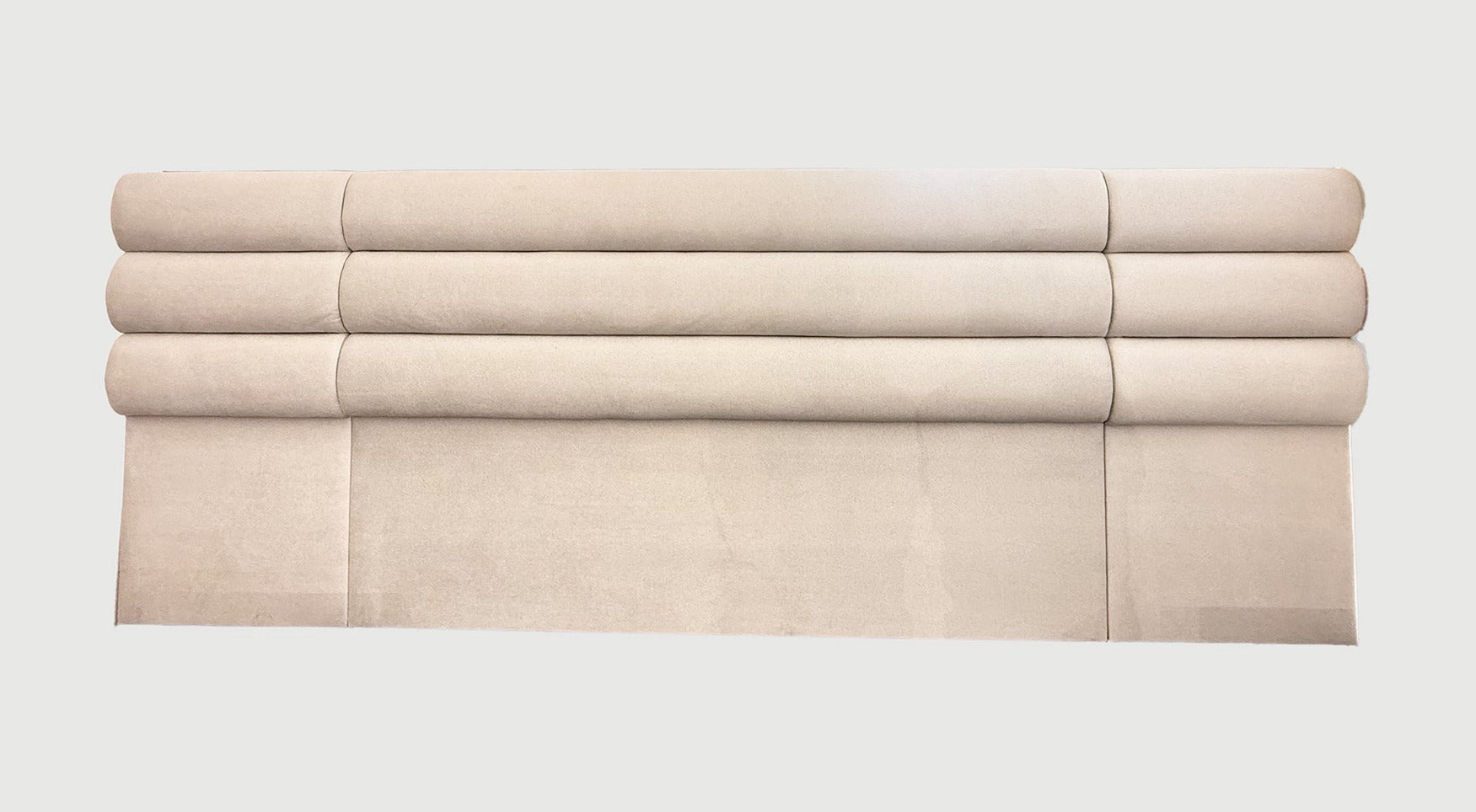 Jones extra width headboard with channel design, in a luxury pearl fabric