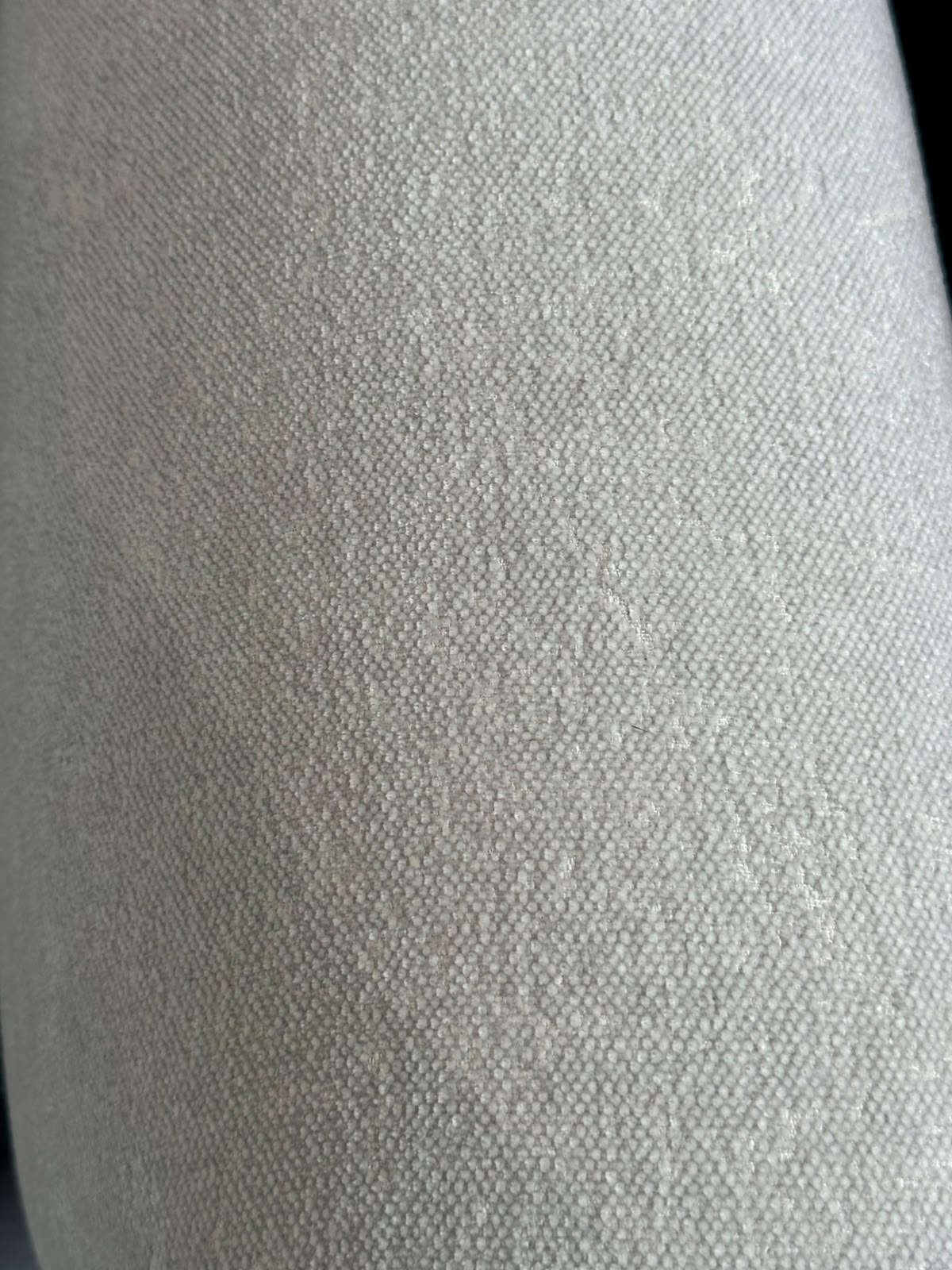 close up of fabric on megan grey sofa.