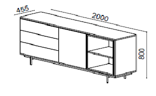 Malmo 2m Sideboard. White And Oak