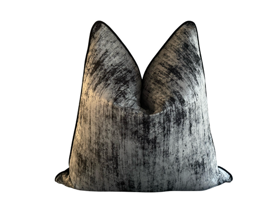 Luxurious scatter cushion in silver and black colours