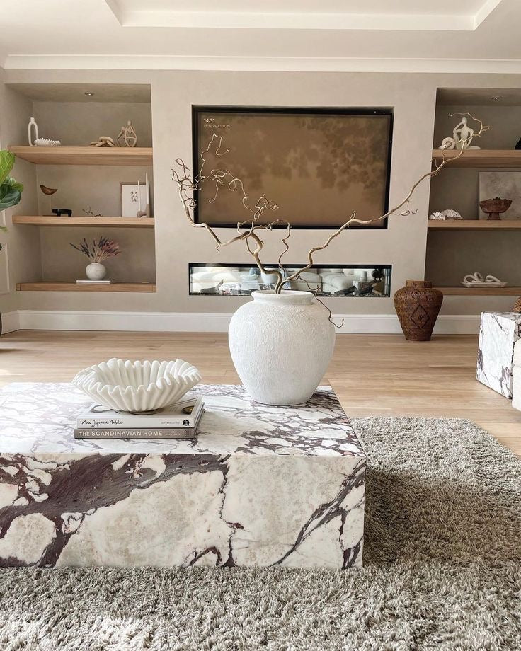 white stone coffee table