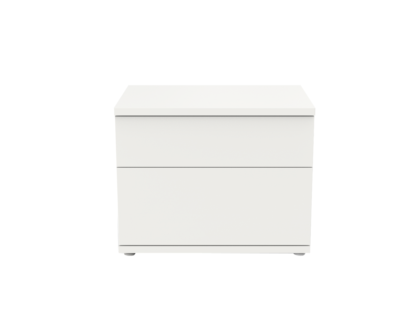 White wood 2 drawer bedside table