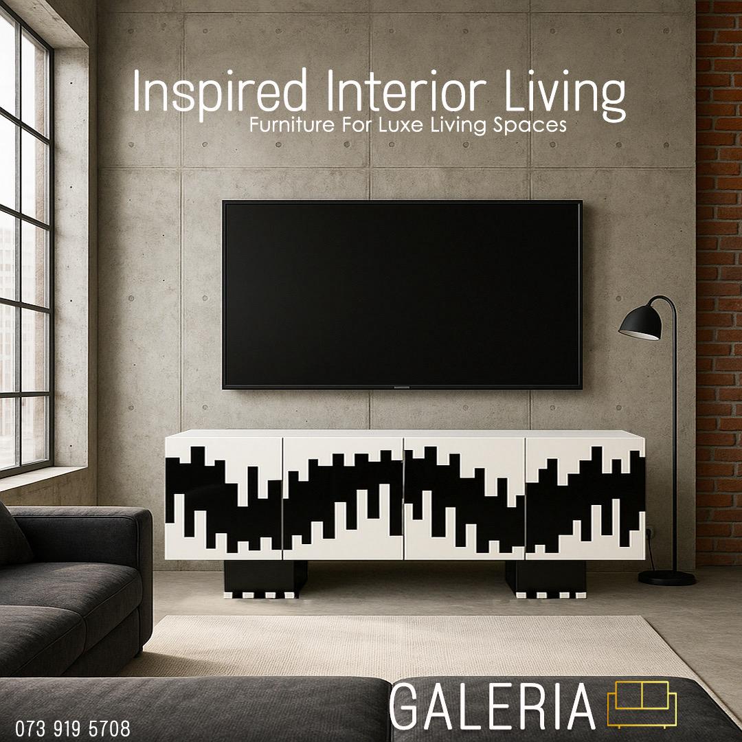 The modern art cabinet can be used as a sideboard or tv stand.