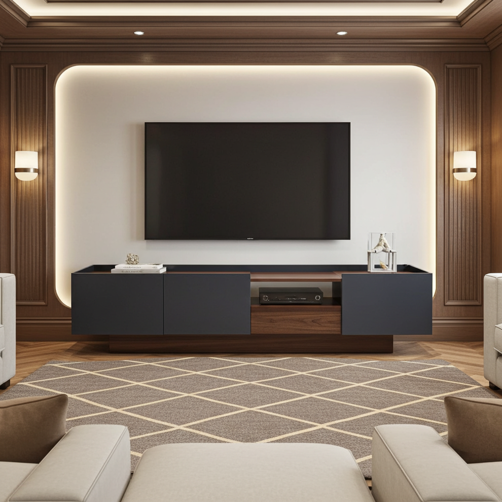 Roma Luxury TV Stand Dark Wood | European | Galeria SA – GALERIA