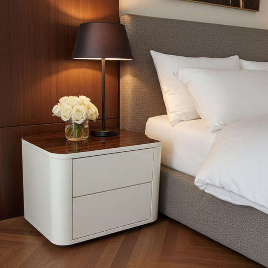 luxury wood top pedestals with 2 drawers