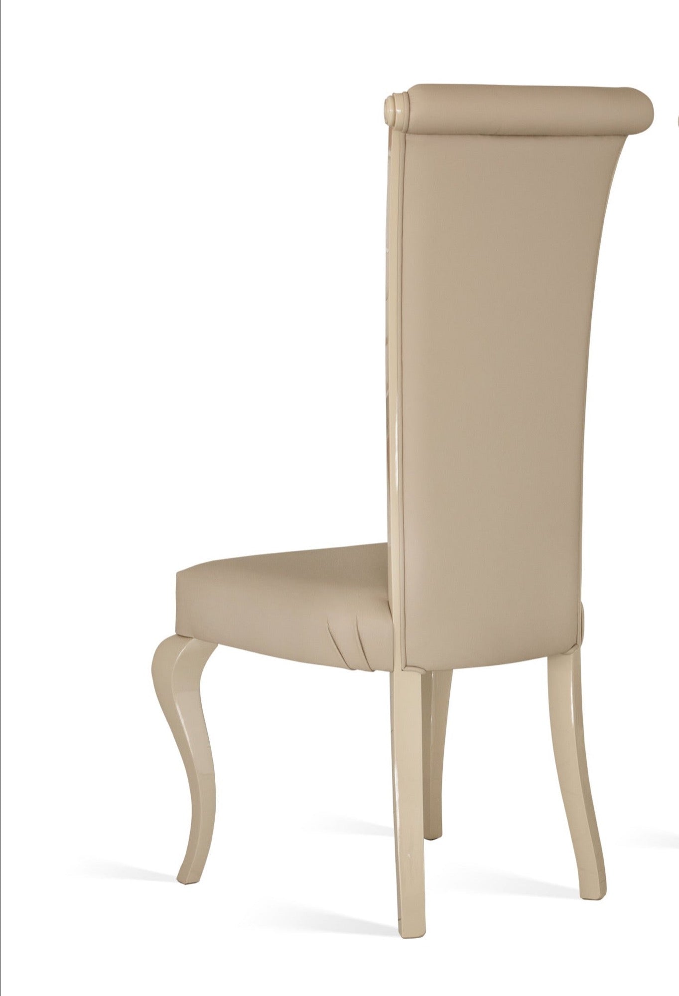High Back Dining chair in beige leather