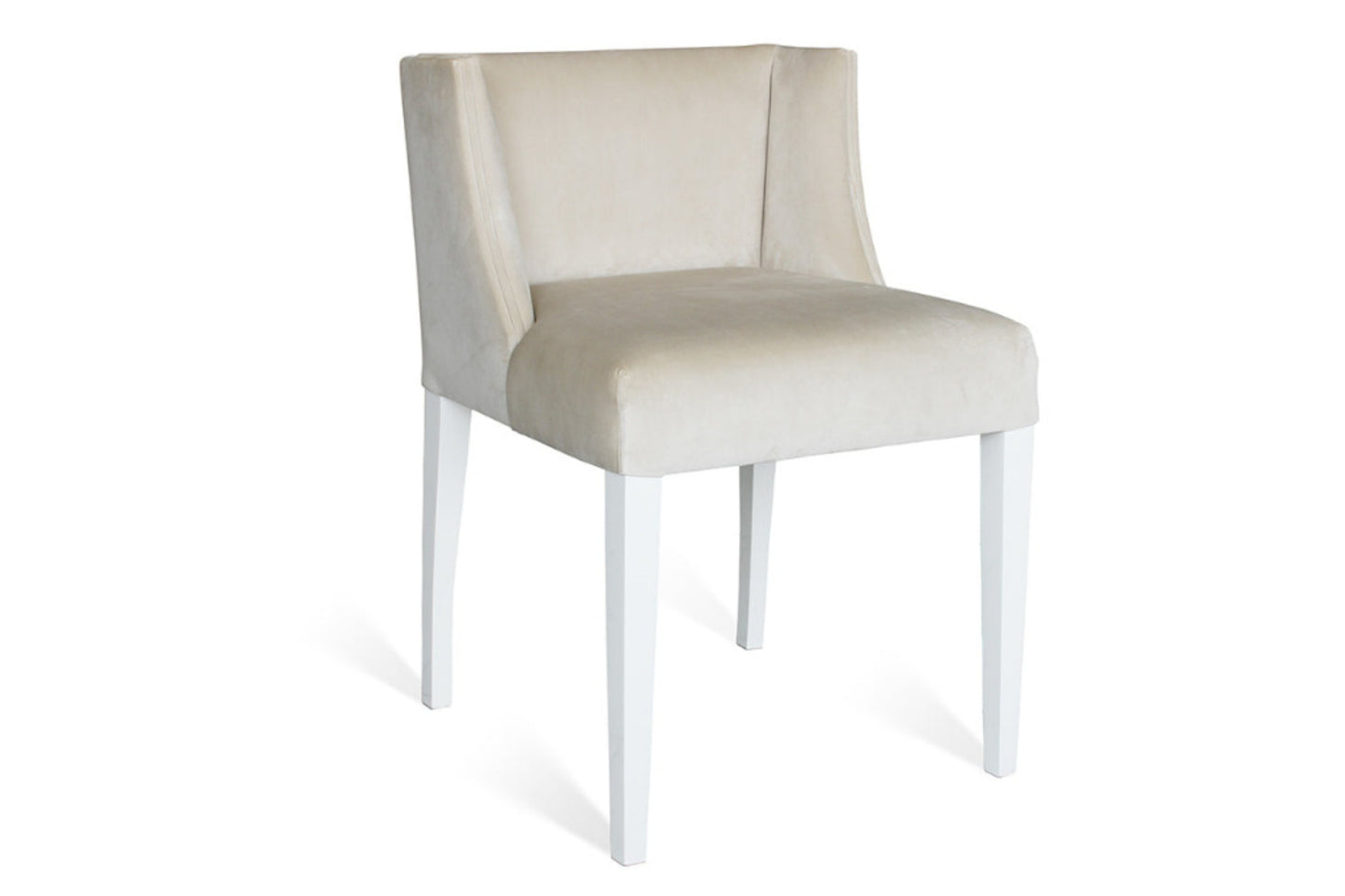 Designer Bar Chair in luxury velvet and white wooden legs