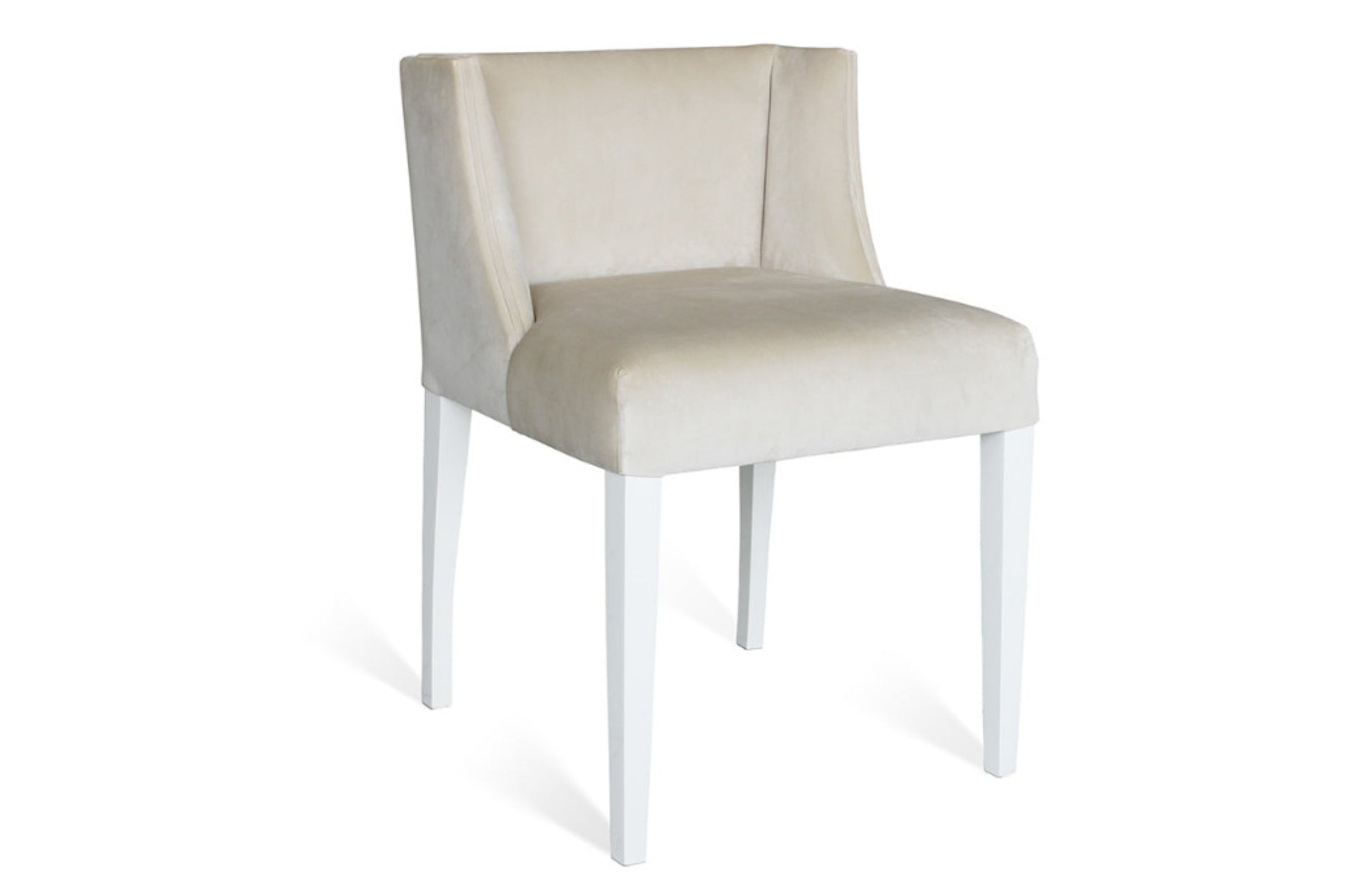 Designer Bar Chair in luxury velvet and white wooden legs