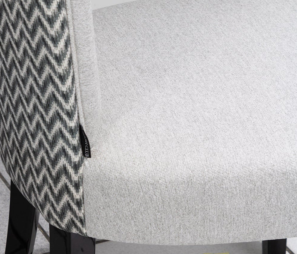 Fabric detail on dining chair
