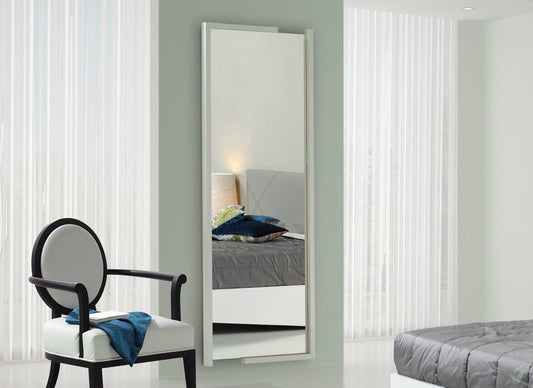 Wooden framed mirror, this mirror can be wall mounted or used as a standing mirror.