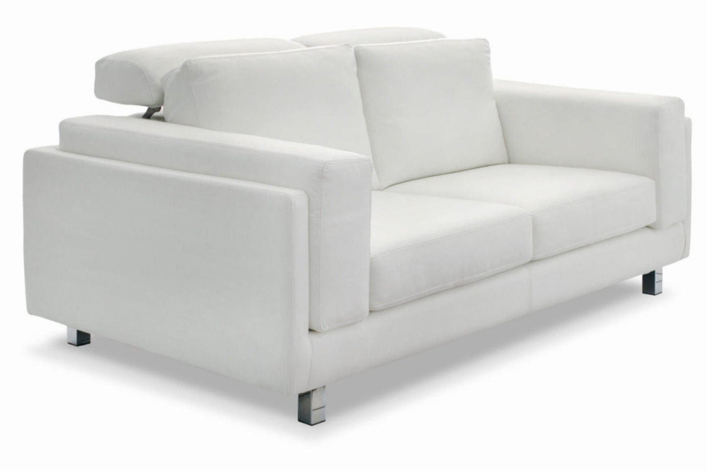 Sidney 2 Seater Light Grey Leather Couch