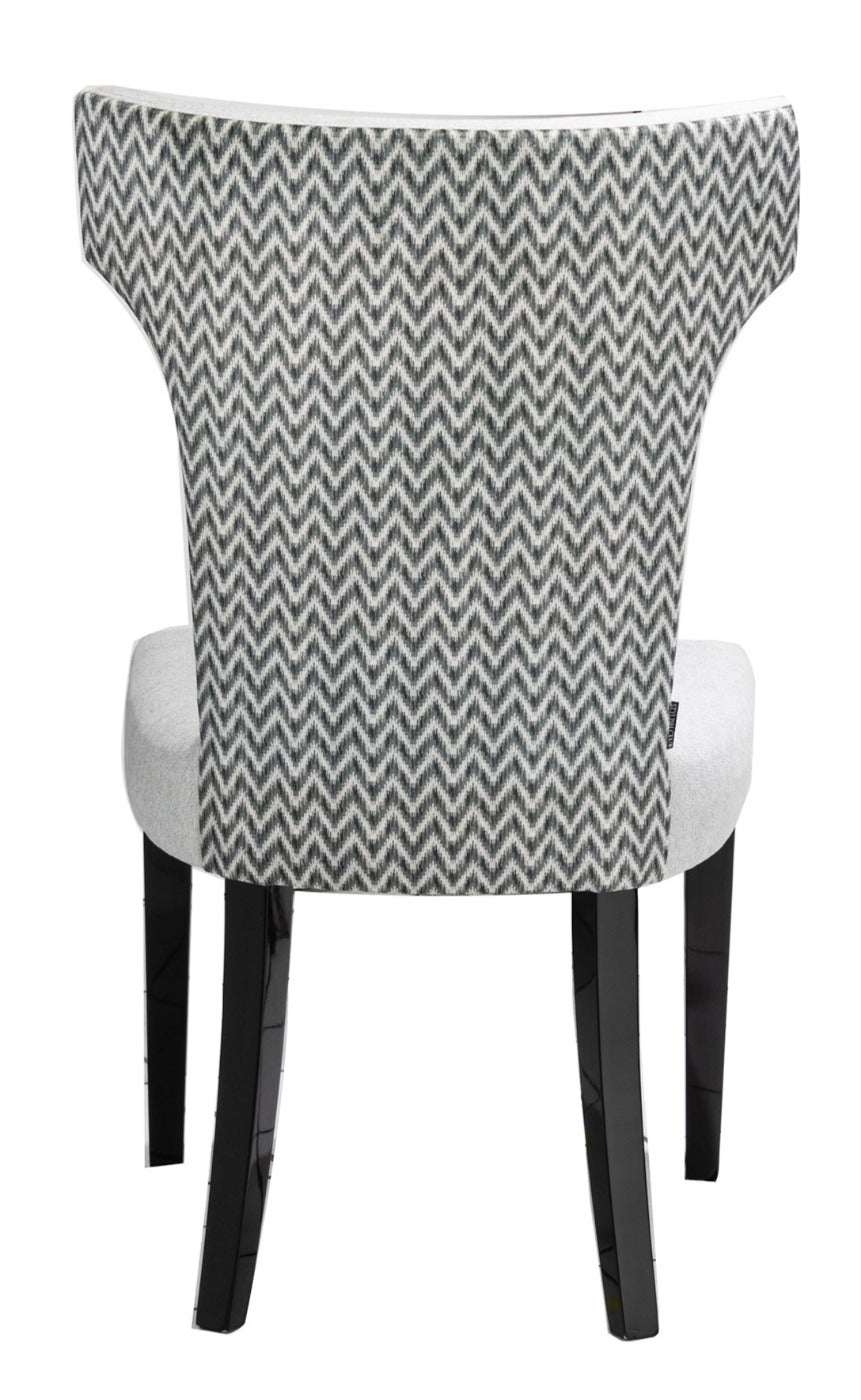 Dining chair with black gloss wood legs
